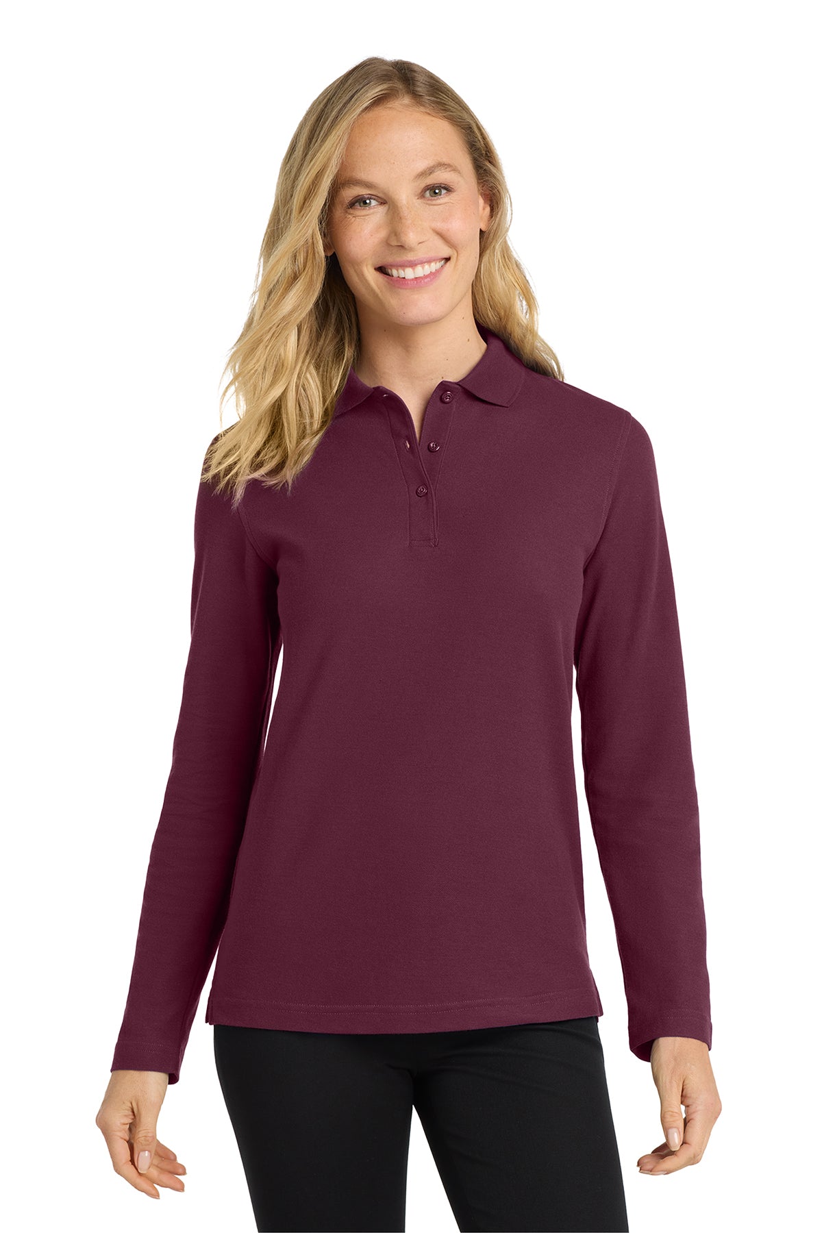 Port Authority® Women's Silk Touch™ Long Sleeve Polo