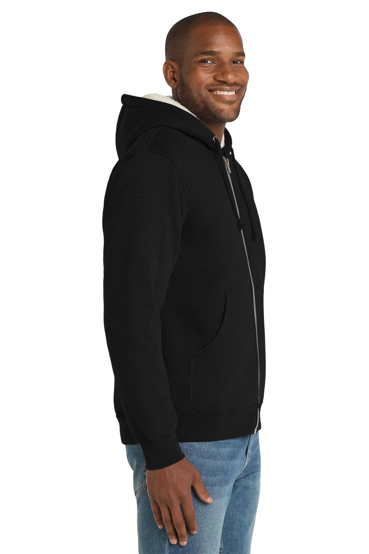 CornerStone® Heavyweight Sherpa-Lined Hooded Fleece Jacket