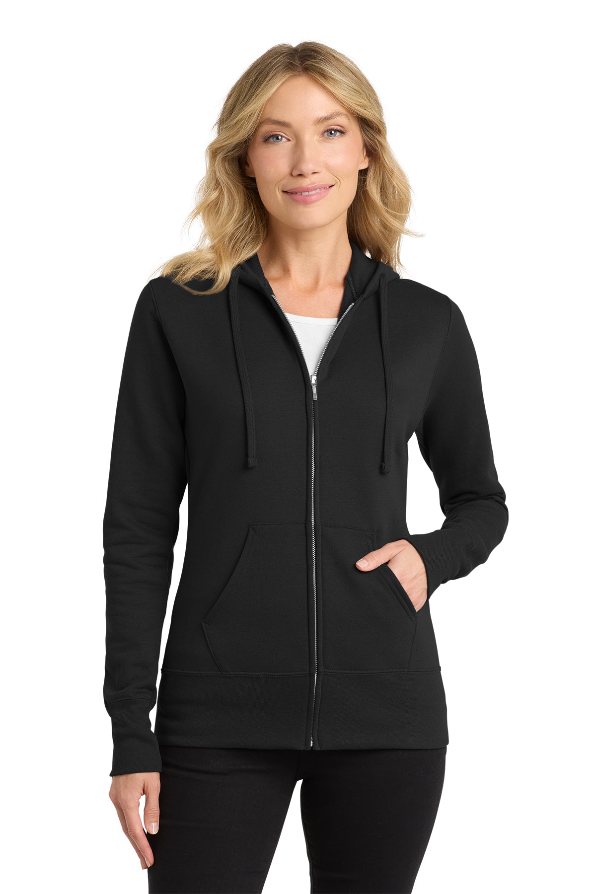 Port & Co™ Women's Core Fleece Full-Zip Hooded Sweatshirt