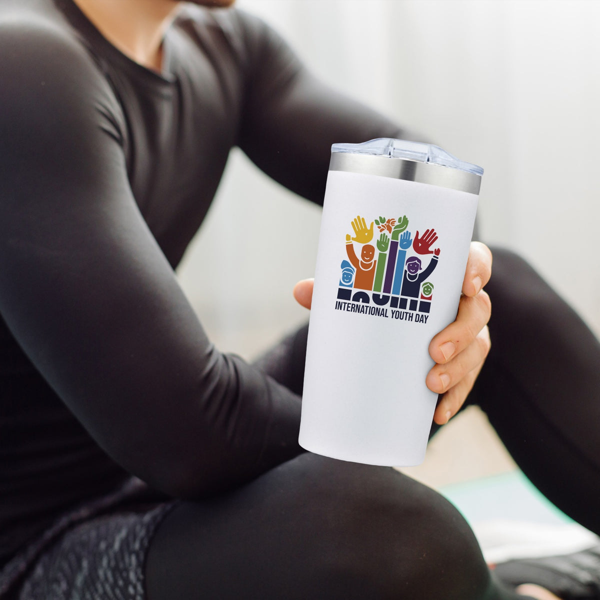 Frosted Sip-N-Go 20 oz Stainless Steel Tumbler