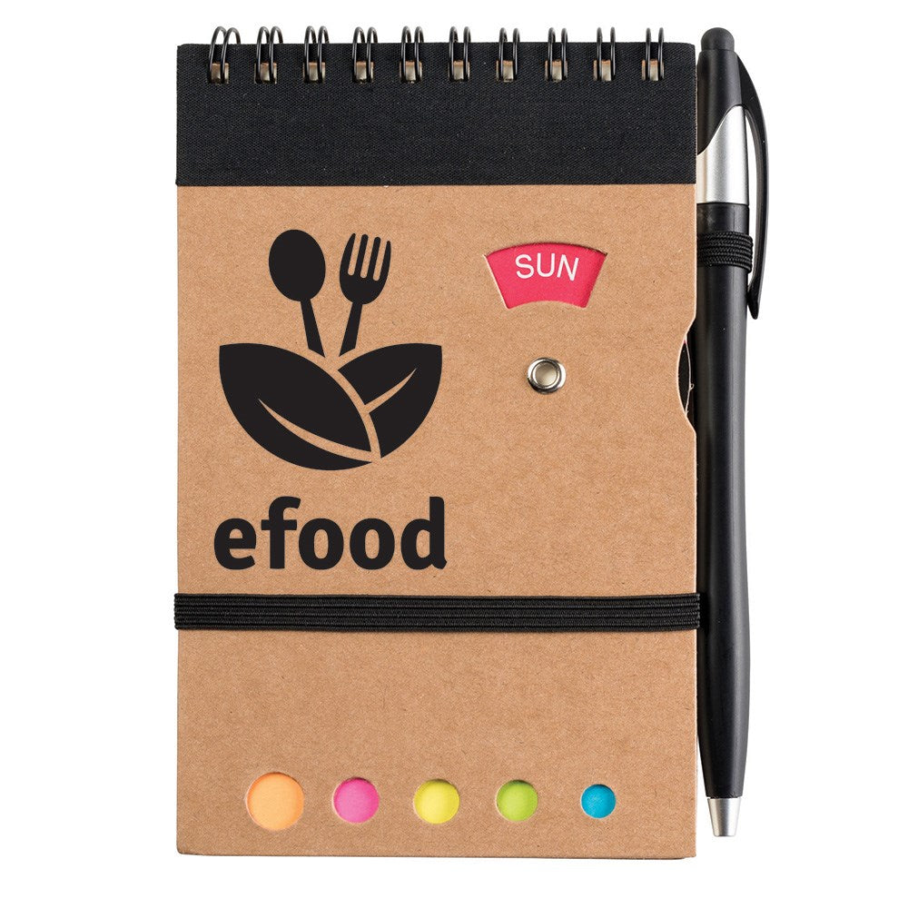 Jot & Go 3.75 x 5.75 Cardboard Spiral Journal with Pen