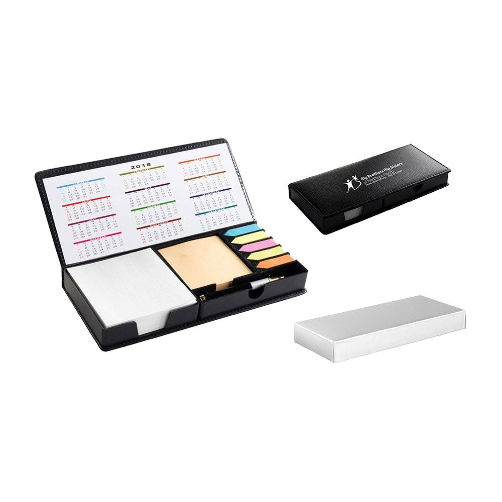 Leatherette Flip-Top Calendar Box with Pen